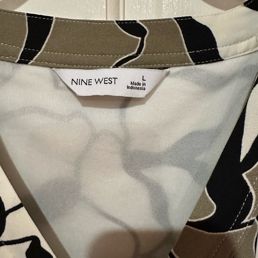 Nine West Olive and Black Patterned Midi Dress - Picture 2 of 7